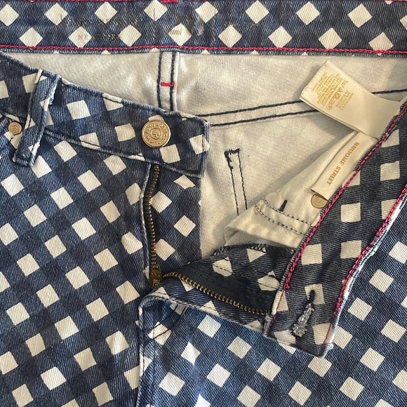 2/$30 Kate Spade Broome Street Gingham Denim Cropped Jean Pants Size 28 - Picture 13 of 15